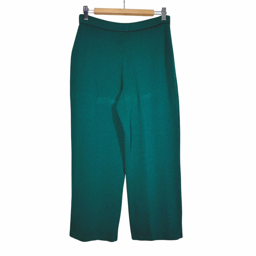 St John Collection by Marie Gray Knit Pants‎ Green Size 6 Wide Leg